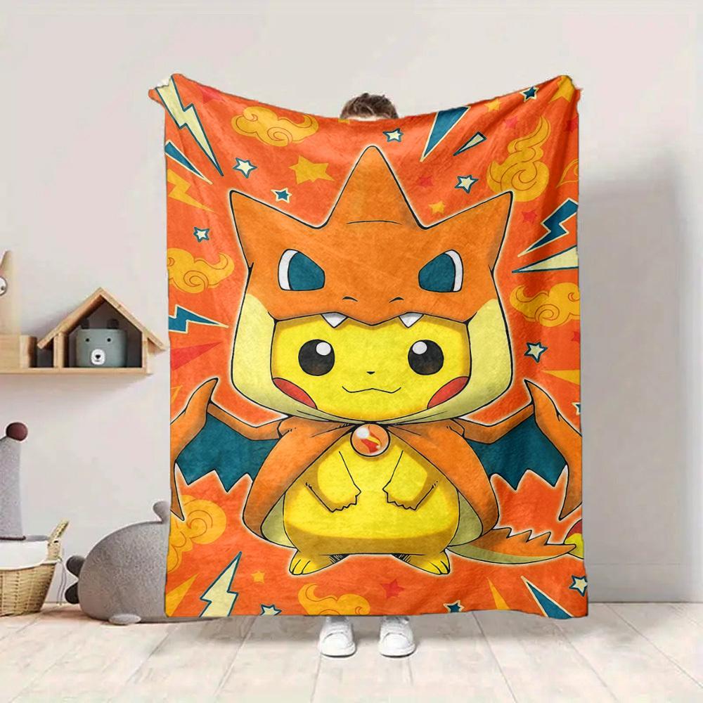 1pc Charmander Flannel Blanket, Soft Skin Friendly with Digital Printing, Various Sizes Available for Family, Friends, Birthday