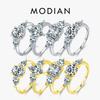 MODIAN Real 925 Silver High Quality Luxury Sparkling Zirconia Finger Ring For Women Classic Wedding Engagement Jewelry