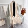 Fashion Solid Cashmere Warm Scarf for Women New Design Pashmina Winter Double Color Shawl Wraps Bufanda Tassel Blanket Poncho