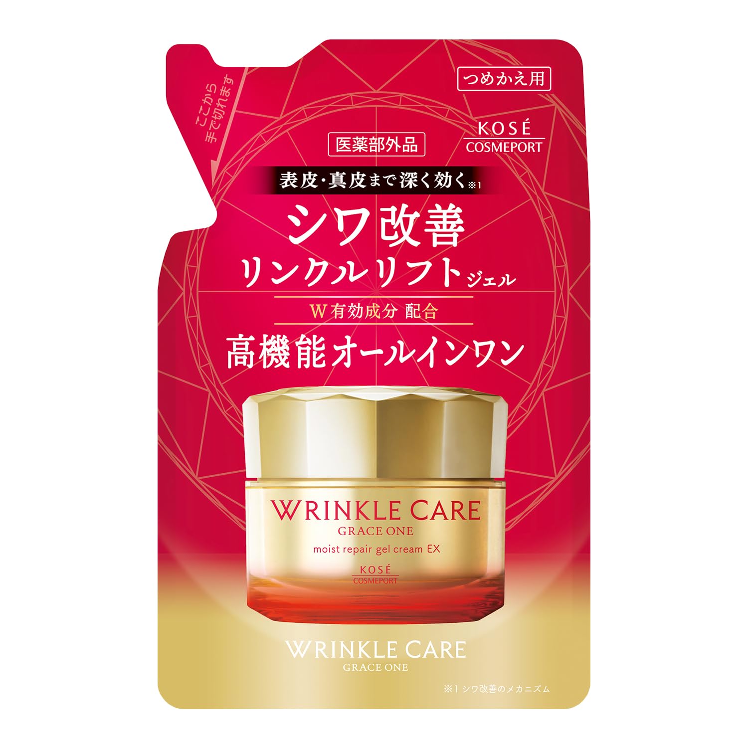 

Grace One Wrinkle Care Moisture Repair Gel Cream EX Сменная упаковка Улучшение морщин 90г [Квази-лекарство] Все-в-одном Антивозрастной белый