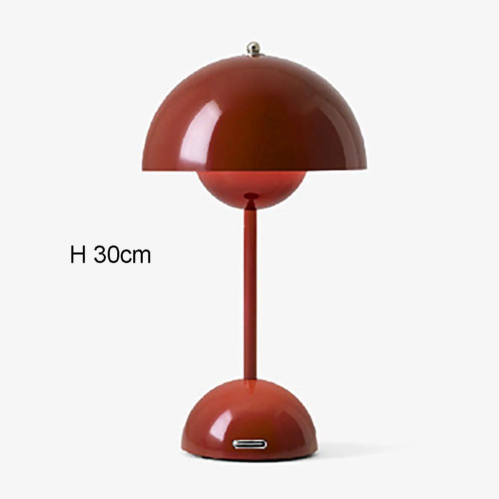 Modern Mushroom Flower Bud Rechargeable LED Table Lamps Desk Night for Bedroom Dining Touch Night Light Simple Hoom Decoration