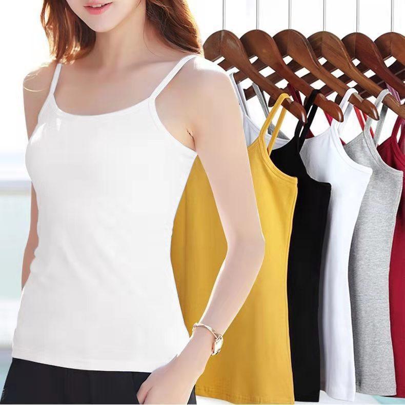 Women Slim Fit Versatile Summer Basic Sleeveless Tank Top Student Layering Undershirt