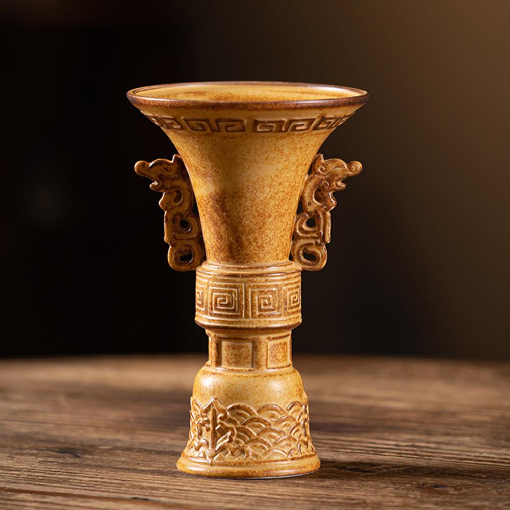 

Antique ceramic goblet, High footed liquor cup, Creative celadon wine glass, Nut platter Home retro style ornaments, 100ml