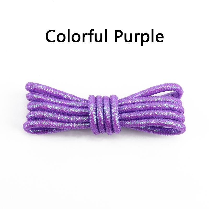 Runde Glänzende Schnürsenkel Gold Silber Seide Schuhband Metallischer Glitzer Schuhbänder Sportlich Lässig Bunt Regenbogenverlauf Schnürsenkel