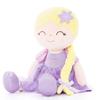 16 Inches Plush Dolls Purple Flower Princess Baby Girls Toys Purple Dress for Baby Girls Birthday Gifts