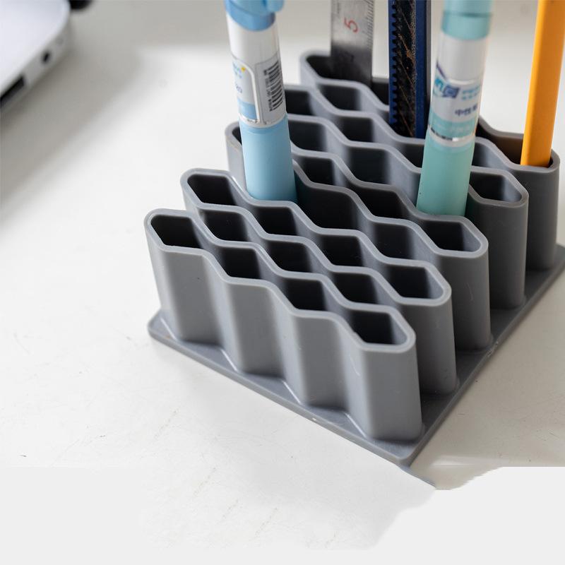 Office Supplies Storage Rack Neutral Wave Pen Holder Office Desktop Storage Rack Stationery Storage Box Organizing Rack