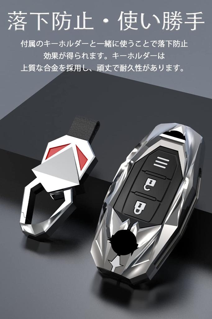 LETINGFAR Key Case for Nissan, Smart Key Case, Key Cover, JJ Key Holder, NISSAN Serena, X-Trail, Elgrand, etc, Black