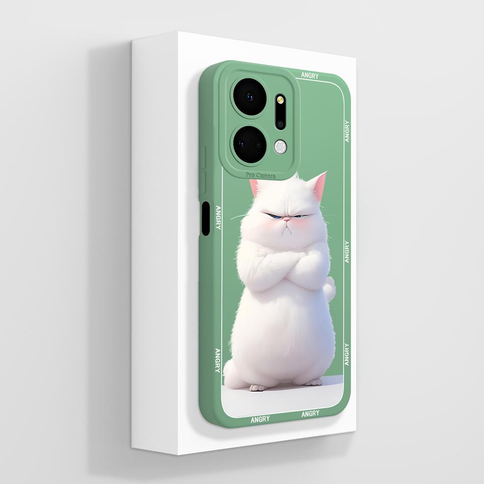 Für Honor X7 X7A X7C X7D X70 Hülle Anime Faule Katze Funda Für Honor X 7 Weiche Flüssigsilikon Handy-Rückseite Vollschutzhülle
