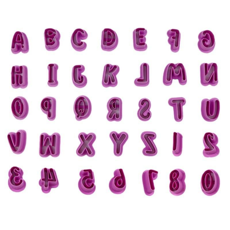 Alphabet Number Letter Fondant Mold Cake Decorating Set Icing Cutters Moulds for DIY Cookies Baking Tools Edible Letter Numbers