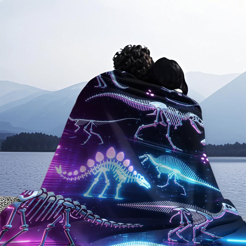 T-Rex Approved Cuddles Print Blanket Warm Comfortable Flannel Blanket Suitable for Bedrooms,Sofas, Beds,Chairs
