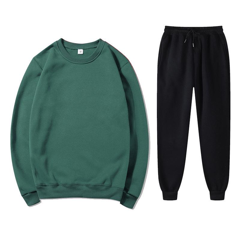 Unisex Autumn/Winter Fleece Sweatshirt & Sweatpants Set: Casual, Loose Fit