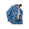 Li Ning Jednokolorowa Jednorzędowa Kurtka Jeansowa z Długim Rękawem Kobiety kurtki Jasno-Denimowo-Niebieska AJDT534-1