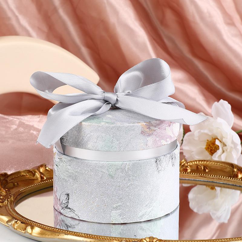 10 Pcs European Style Candy Box Hand Painted Round Bucket Box Paper Quality Gift Box Wedding Present Festive Party Supplies