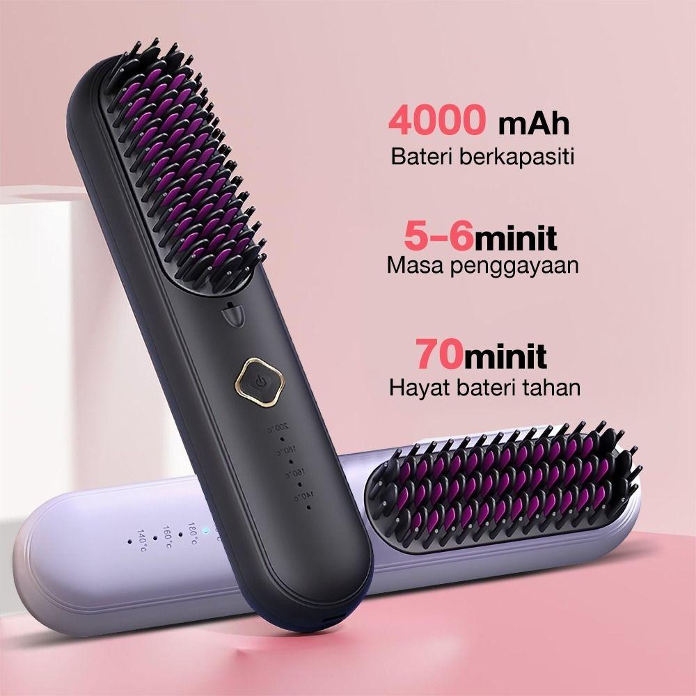 Negative lon Wireless Hair Straightener Comb Cordless Hair Curler Portable Mini Comb  Hair Care