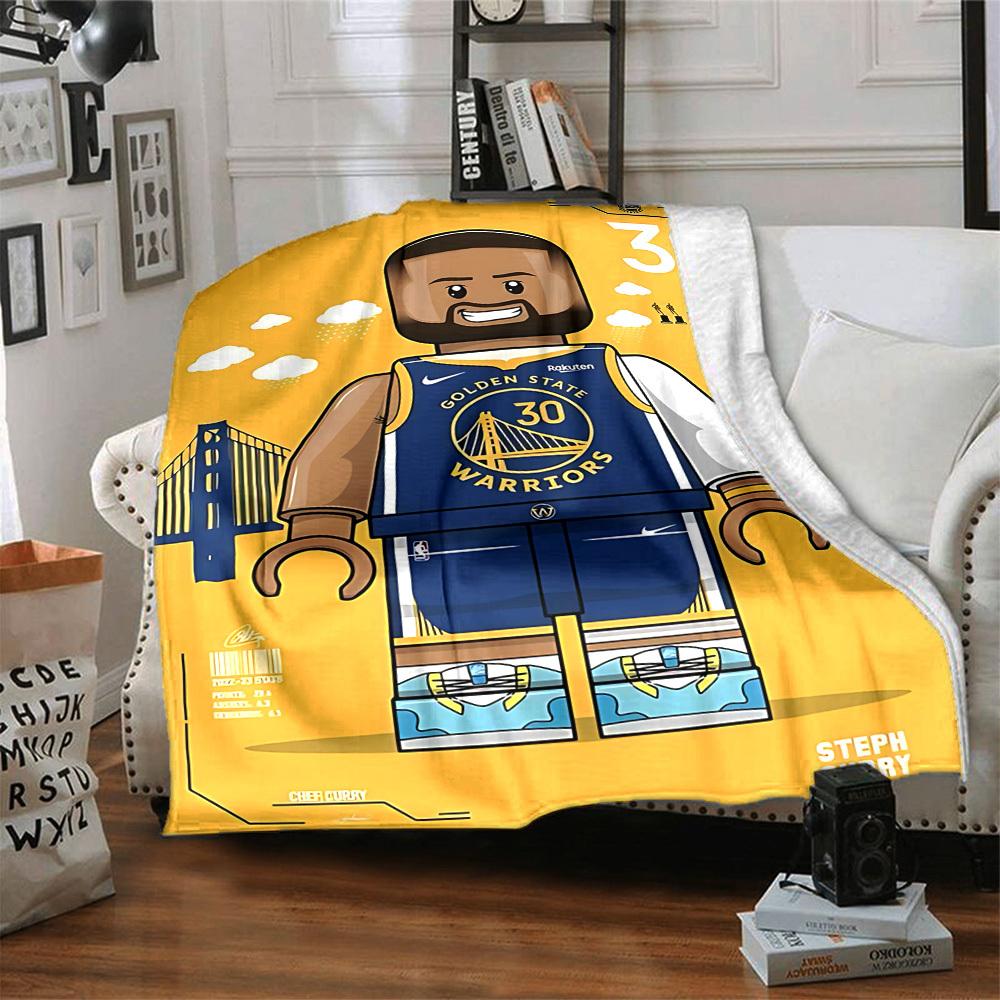 1pc Golden State Warriors Flannel Blanket, Soft Skin Friendly with Digital Printing, Various Sizes Available for Family, Friends, Birthday