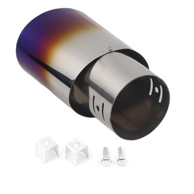 Ponteira de Escape Modificada para Carro em Aço Inoxidável Tubo Silenciador Garganta Traseira Azul Titânio 62mm 2.4in