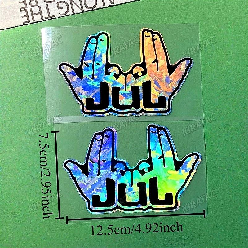 2PC 2025 New Funny JUL Finger Motorcycle Stickers Waterproof for Motorbike Bike Helmet DIY Scooter Fuel Tank Fairing Vinyl Decal