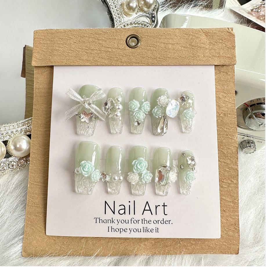 

Изысканный дизайн ногтей Бабочка Бант Резьба С ноткой элегантности Маленький размер S Набор из 5 штук L