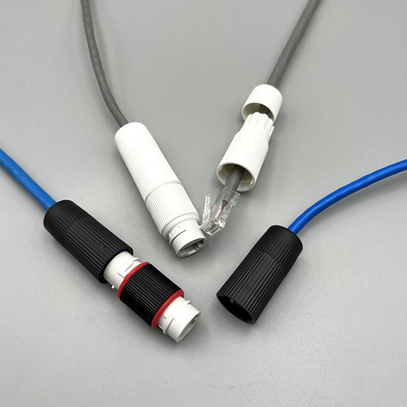 1ks Rj45 dokovací konektor Ethernetová síť Přímá vodotěsná IP67 Header Venkovní prodlužovač širokopásmového síťového kabelu