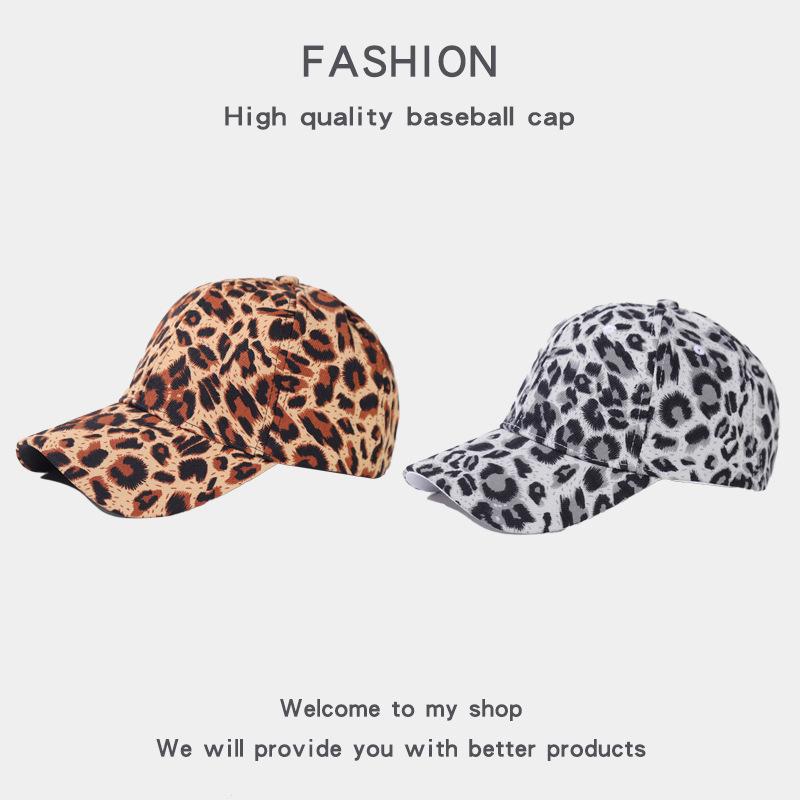 Women's Leopard Print Duckbill Cap - Breathable, Sun Protection for Outdoor Travels