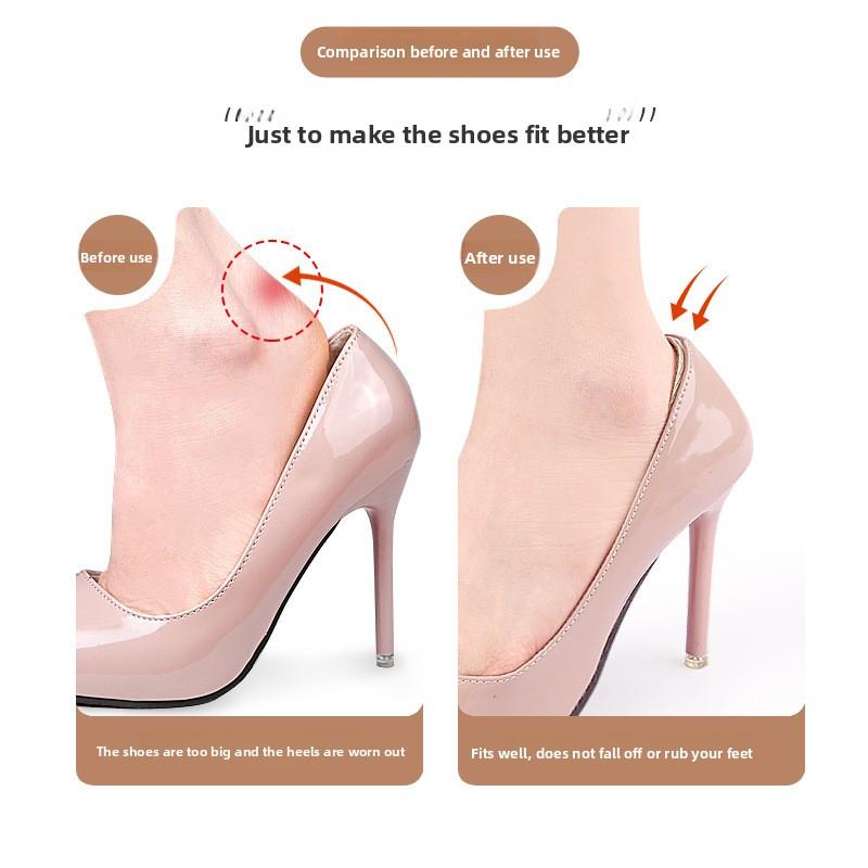 Fleshy Heel Sticker Self-adhesive Anti-wear Anti-drop Soft High Heels Skin-sensitive Half-size Pad Cuttable for Comfort