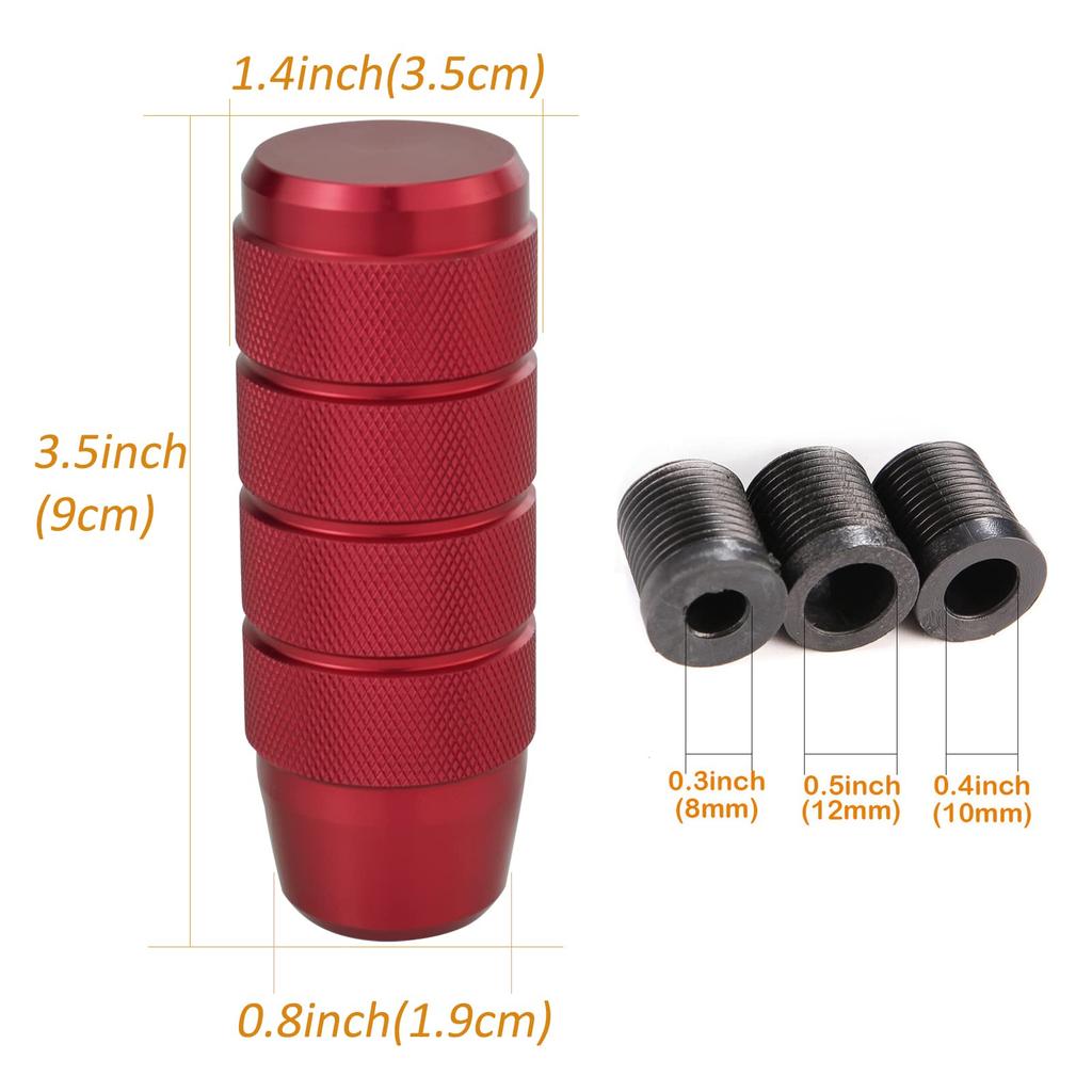 Arenbel Alloy Car Shift Knob Gear Stick Shifter Lever Knob Manual Automotive Universal Red