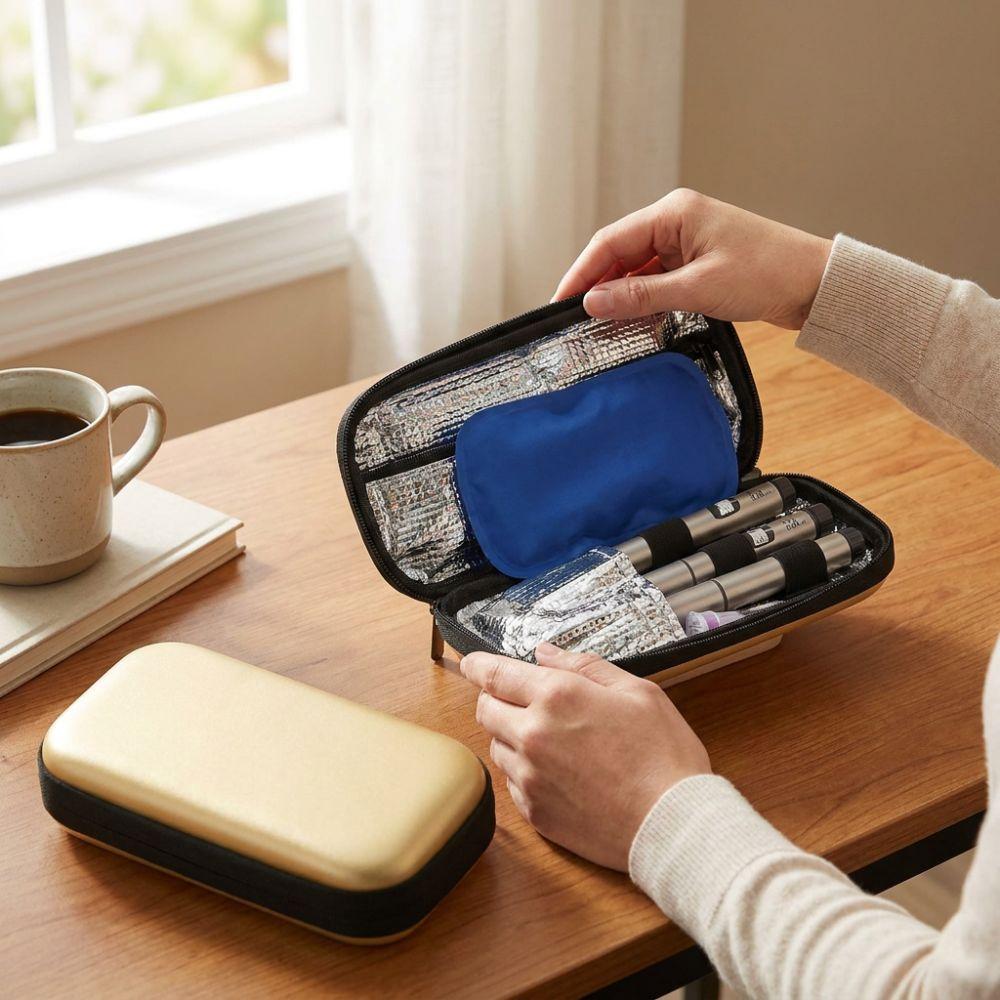 Waterproof Insulin Cooling Box Thermal Insulated Liner Pill Cooler Bag  Pill Organizer