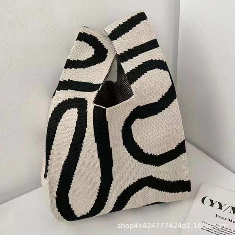 Knitted bag, gift bag, souvenir gift, woven bag, gift bag, fashion wrist bag, handbag, women's bucket bag.