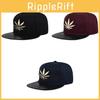 Fashionable Maple Leaf Hip-hop Cap Wide Brim Baseball Cap Cartoon Pattern Adjustable Sun Hat Hh508-1 Black