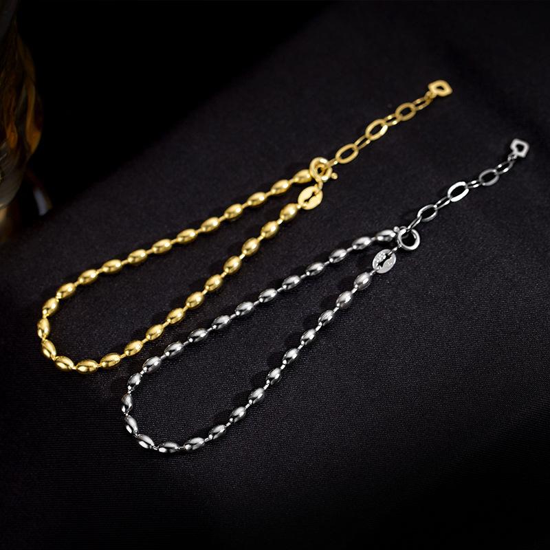 

S925 Серебряный корейский вариант Простой браслет из зерна проса Женский нишевый дизайн Bestie Браслет 2022 Новая тенденция