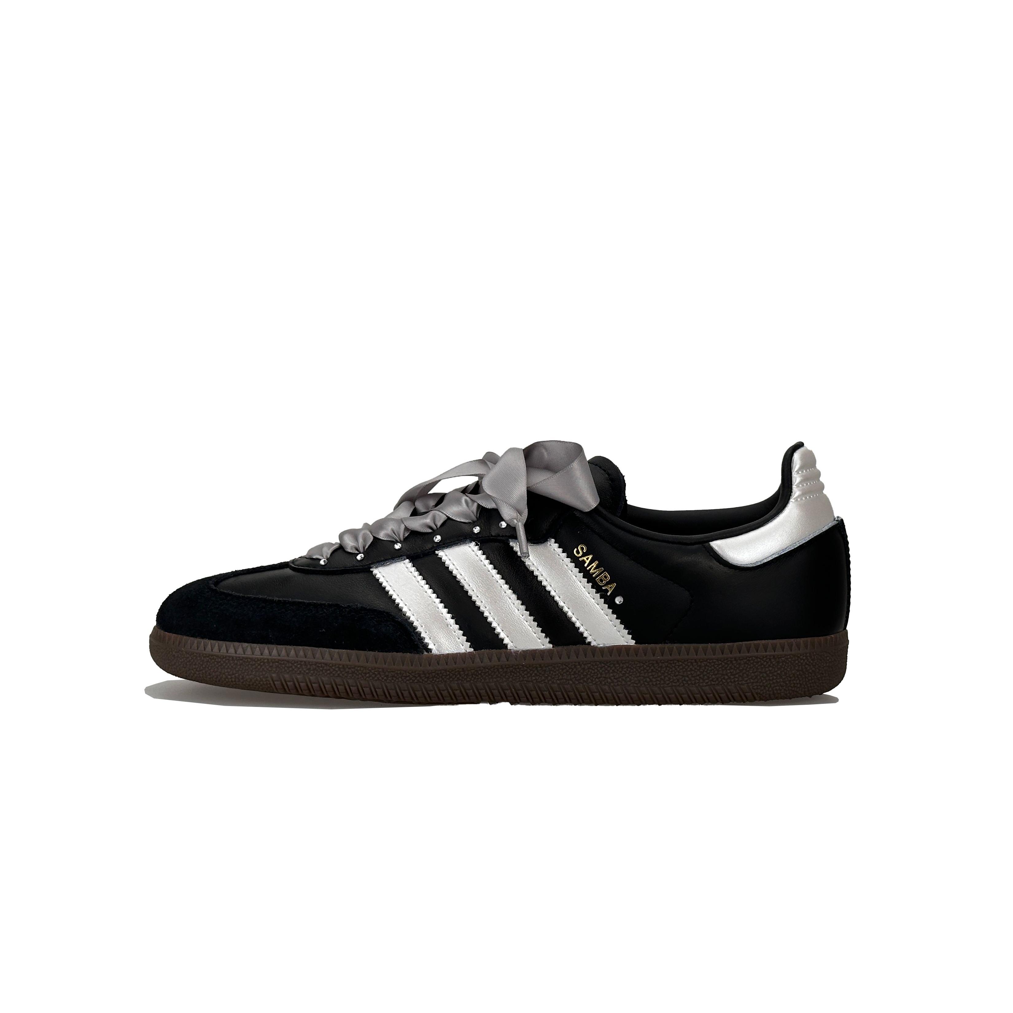 

Adidas Originals SAMBA OG Slip Resistant Abrasion Resistant Low top Skateboard Shoes Unisex Black Silver B75807(Team338-) 36