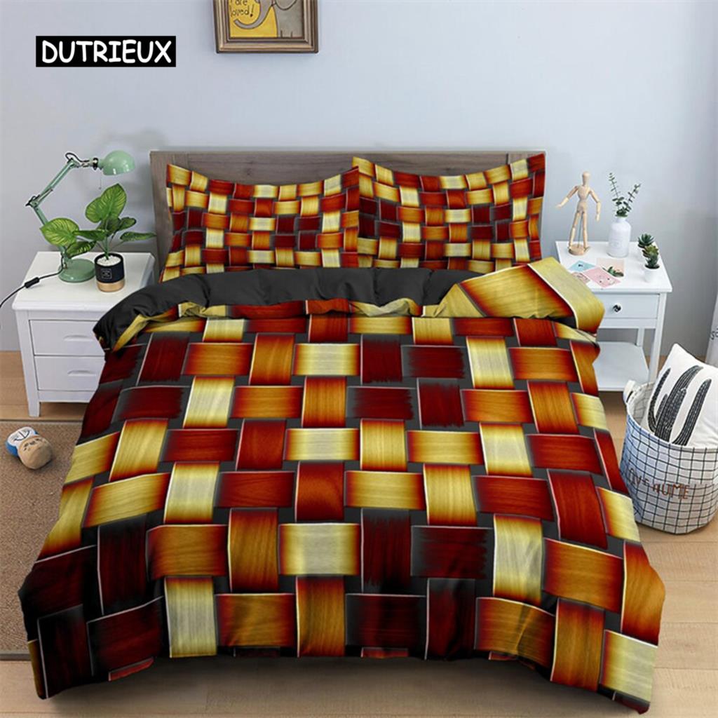 Bohemian 3D Floral Leaves Duvet Cover Microfiber Abstract Geometric Pattern Bedding Set King Full Queen For Boy Teen Adult Decor