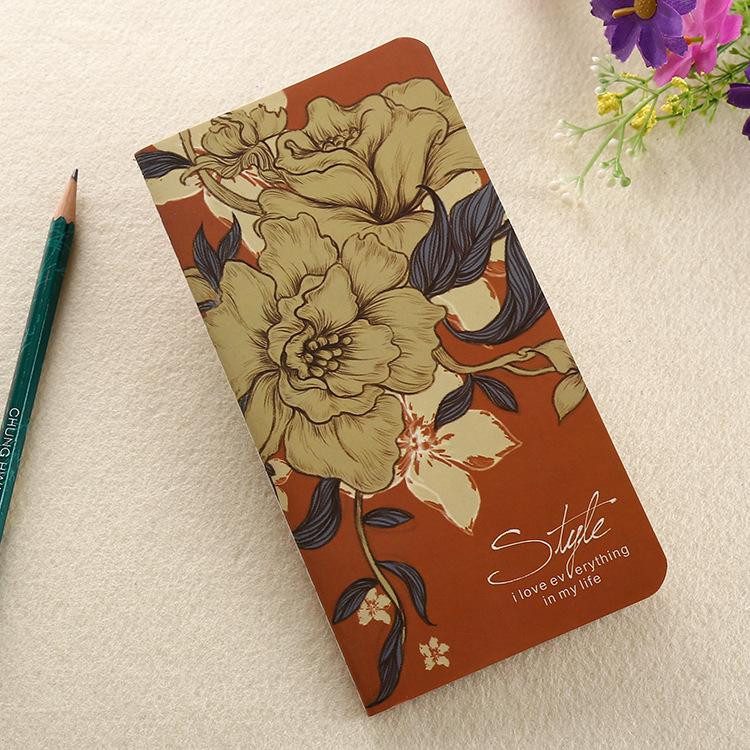 Custom Retro Stitched Kraft Paper Notebook - Portable Student Diary 90x170mm красный