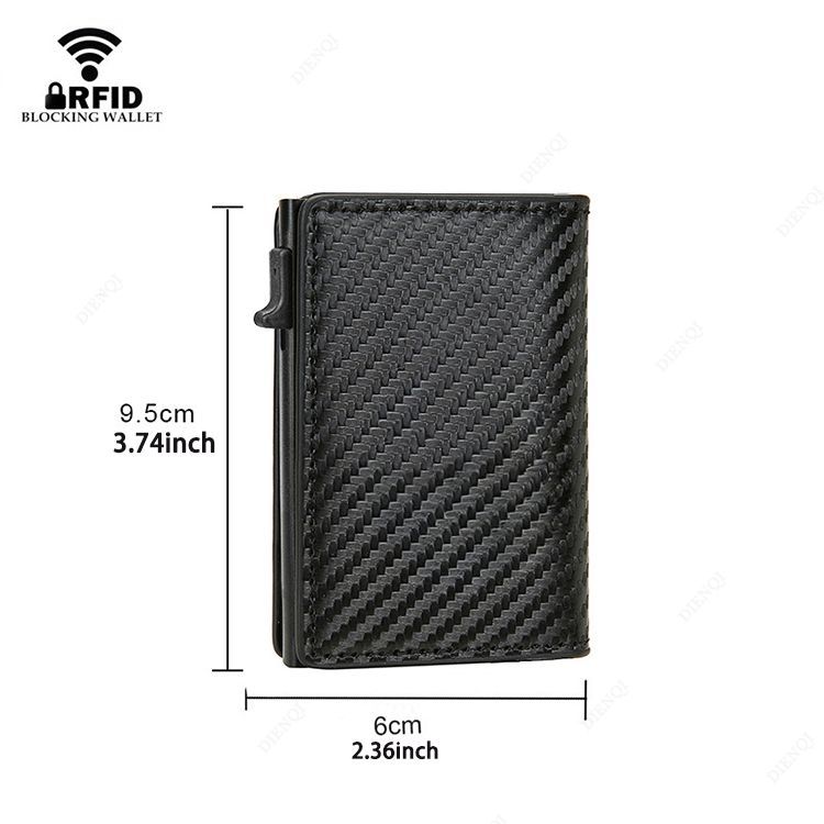 New Popular Men's Premium Short Card Bag Anti-magnetic Anti-theft Brush RFID Multi-function Credit Card Wallet