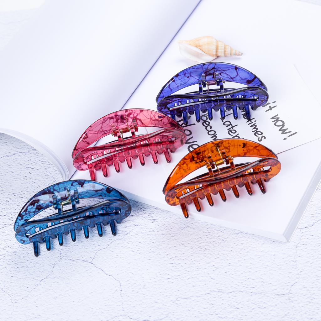 10cm Long Hair Claw Crabs for Hair Girls and Women Hair Clips Hair Accessories Brown Color Middle Aged Women Hairstyle