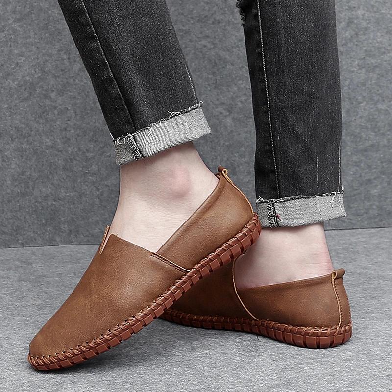 Fashion Outdoor Casual Shoes Handmade Moccasins Leather Loafers Men Driving Shoes Size 39-48 Summer Sandals for Man Zapatos Para Hombre