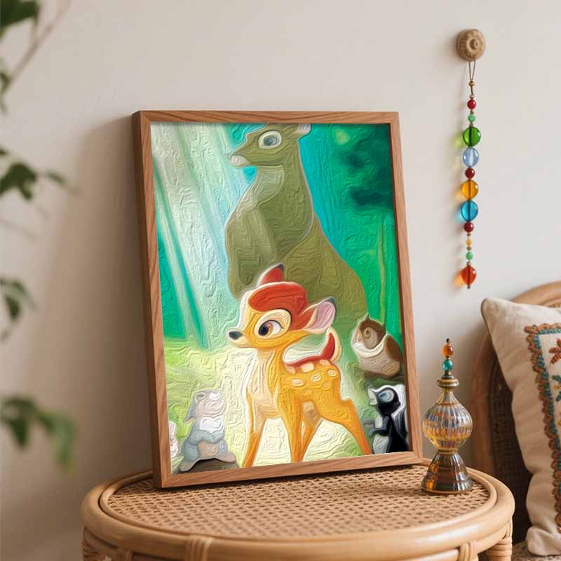 Disney Bambi Deer Forest Oil Painting Kit Digital Painting Art Handmade Diy Home Room Decorations
