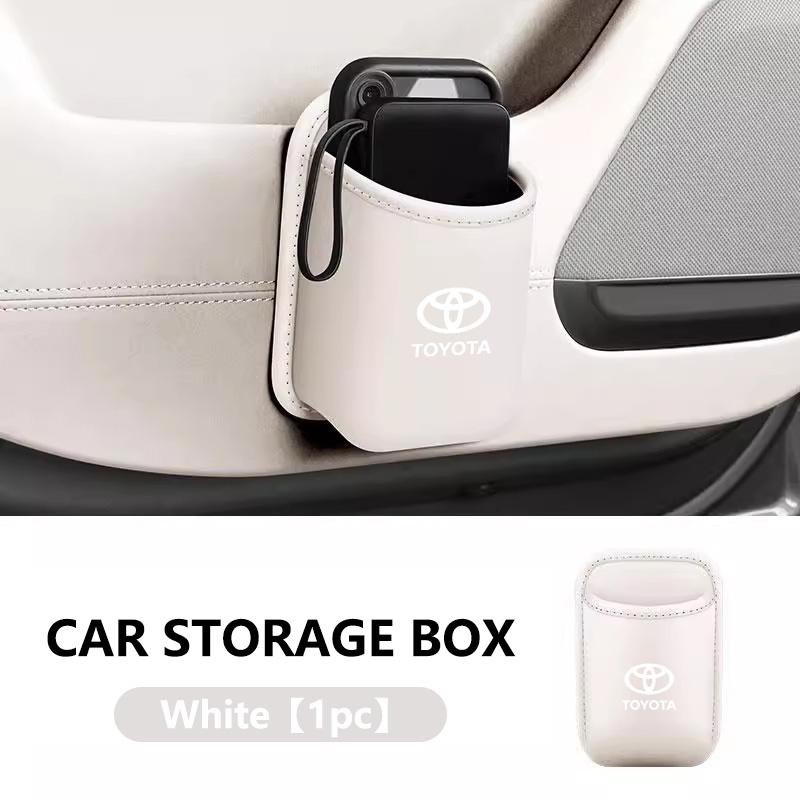 New Car Door Water Cup Holder Back Seat Drink Rack Leather Storage Box For Toyota Yaris Prius RAV4 Crown CHR Camry Auris Corolla