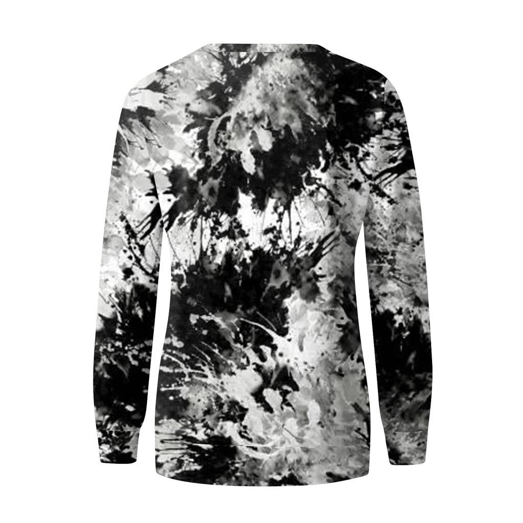 Women's Casual Fashion  Print Long Sleeve O-Neck Pullover Top