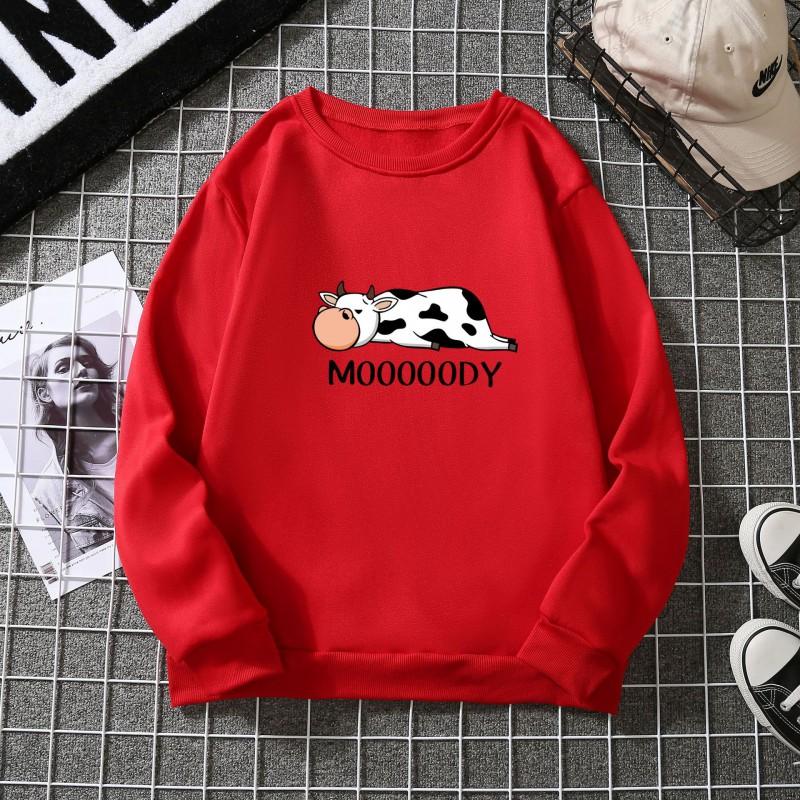 Womens Oversized Hooded Sweatshirt Casual Streetwear Long Sleeve Pullover With Animal Print