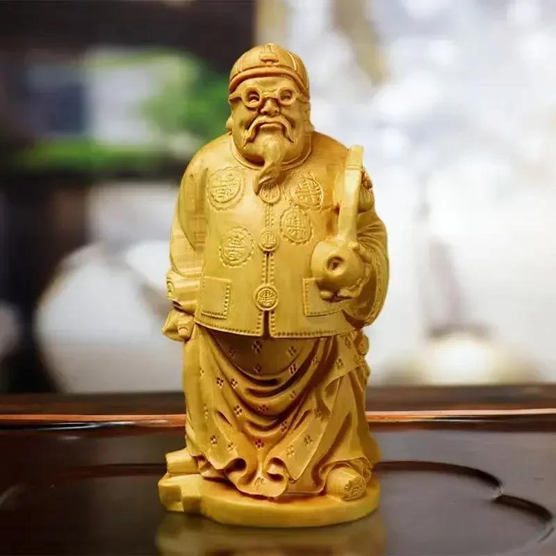 

Boxwood Carving Bring Lucky Master Hand Home Fortune Making Living Room Decor
