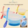 Non-Slip Suction Bowl Set: Drop-Proof Bowl, Lid, Temp-Sensitive Spoon & Fork for Infants & Toddlers