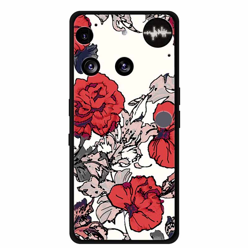 Flowers Case For Nothing Phone 3 Phone3 Soft Silicone Phone Cover Funda Black TPU Protective Bumper Coque for Nothing Phone (3)