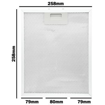 Stříbrný odsavač par 1 ks 318 x 258 x 9 mm Čistý filtr Odsavač par Filtry Nerezová ocel Vhodné pro většinu předních značek