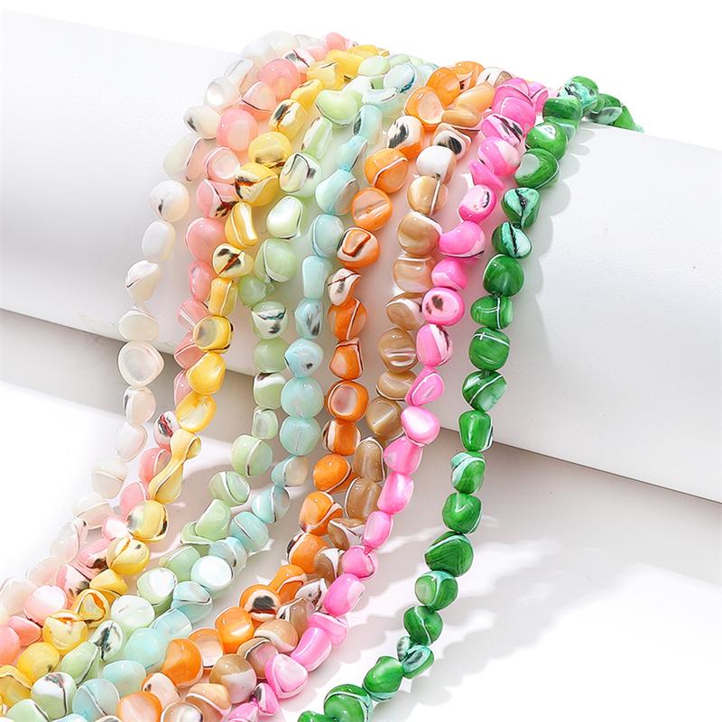 55Pcs Natural Colored Horseshoe Snail Irregular Leather Small Stone Beads For DIY Necklace Bracelet Earrings Jewelry Making