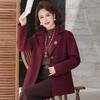Mom Outfit Spring and Autumn New Fashion Loose and Versatile Medium Woman Thin Medium and Long Mother Outfit Autumn Suit Jacket