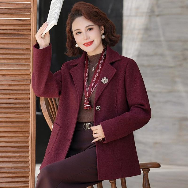 Mom outfit spring and autumn new fashion loose and versatile medium woman thin medium and long mother outfit autumn suit jacket