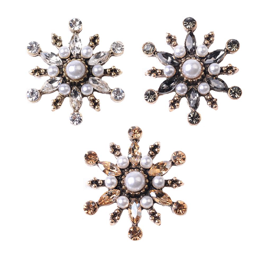 Pearl Rhinestone Buttons Metal Shoe Clip Jewelry Decoration DIY Making Finding Art Accessories for Woman Girls