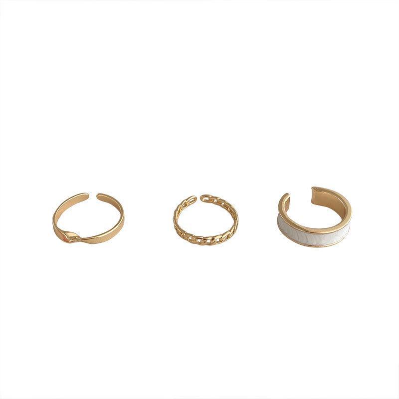 Japanese Stylish Adjustable Open Ring Set: Trendy, Unique Design for Women