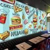 Vlastní 3D tapeta Ručně malovaná Hamburg Rychlé občerstvení Snack bar Dekorace stěny Fototapety Tapeta s osobností